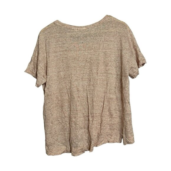 Sigrid Olsen Linen Tshirt Top Women Size XS Casual Comfy Slouchy Striped Summer - Picture 2 of 12